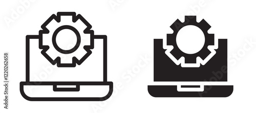 Software Engineering icons in outline and stroke versions