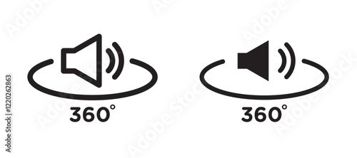 Surround sound icons in outline and stroke versions