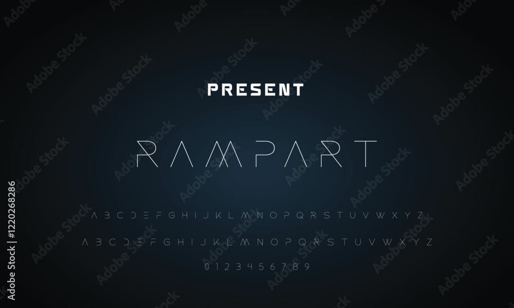 Fototapeta premium Abstract modern urban alphabet fonts. Typography sport, technology, fashion, digital, future creative logo font. vector illustration