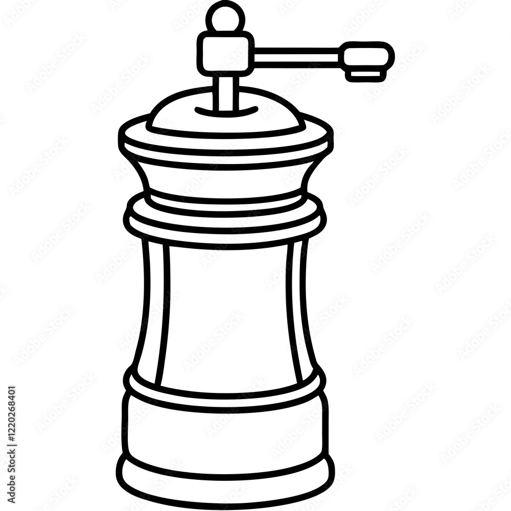 Pepper Grinder Outline Simple Vector Art Pepper Grinder Outline Simple Vector Art