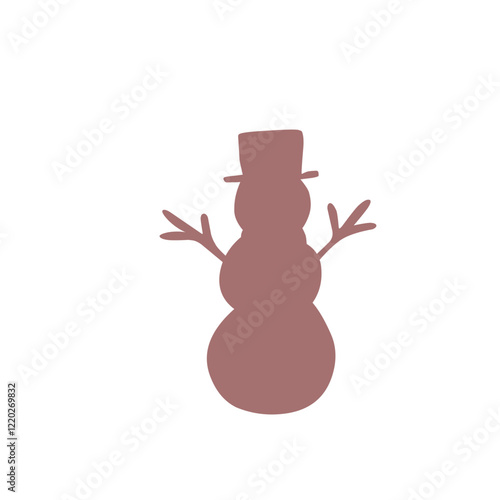 colorful snowman doddle icon