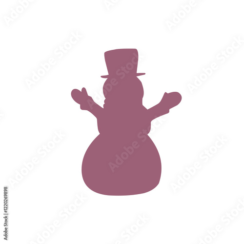 colorful snowman doddle icon