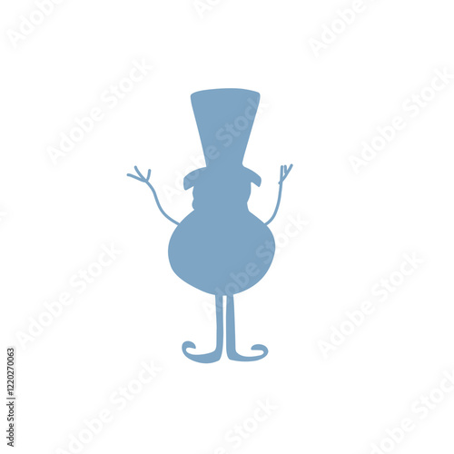 colorful snowman doddle icon