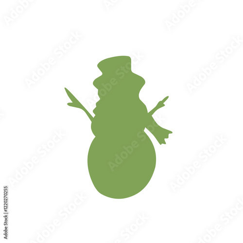 colorful snowman doddle icon