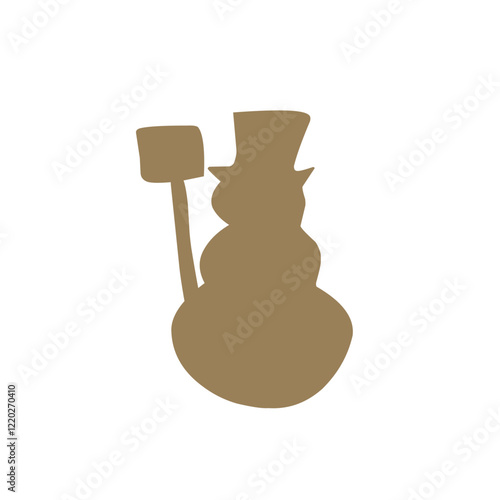 colorful snowman doddle icon