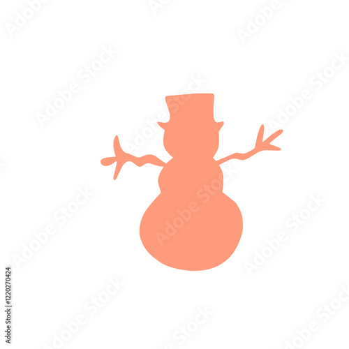 colorful snowman doddle icon