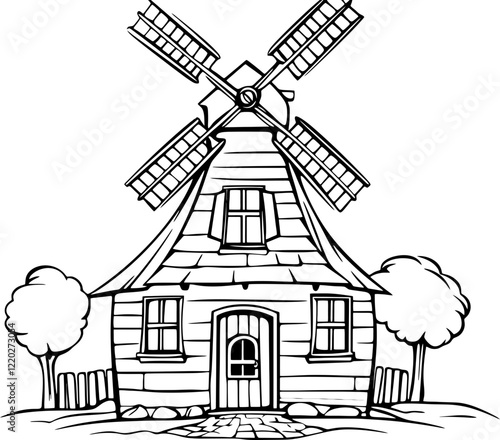 Windmill house drawing