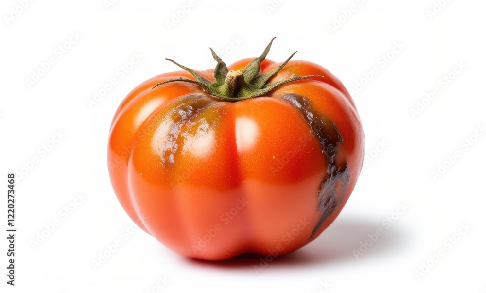 Organic heirloom tomato with a unique blemish Organic heirloom tomato with a unique blemish