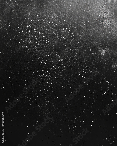 A transparent black distressed overlay background with an understated aged effect and a sprinkle of tiny white specks, symbolizing falling snowflakes against a midnight backdrop 