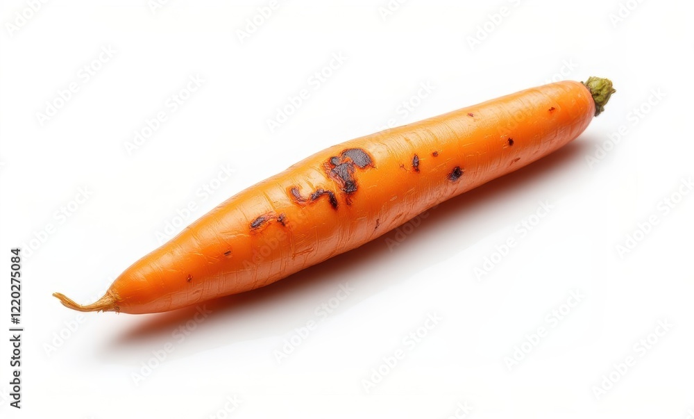 Single imperfect carrot on white background Single imperfect carrot on white background