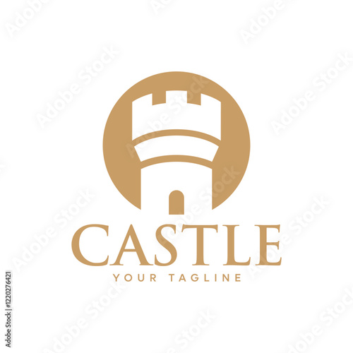 Castle logo and castle icon design template