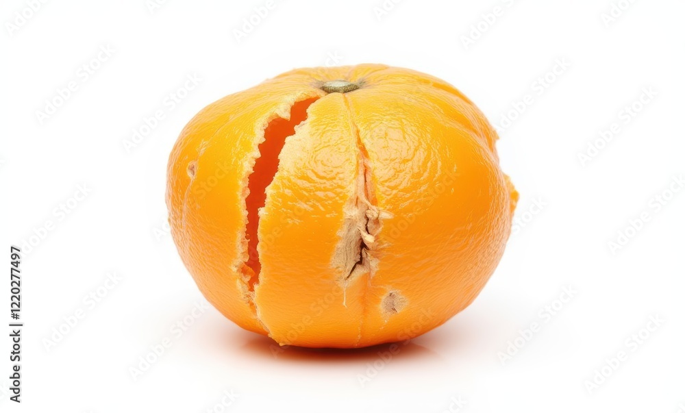 Cracked orange fruit on a white background. Cracked orange fruit on a white background.
