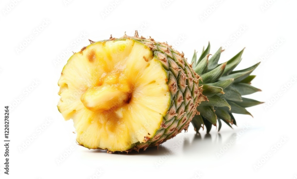 Fresh pineapple half on a white background Fresh pineapple half on a white background