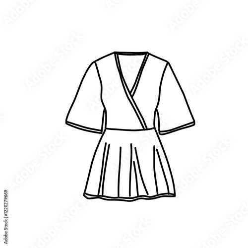 Fashion flat drawing line