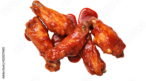 Delicious BBQ Chicken Wings Food Photography isolated on transparent background photo