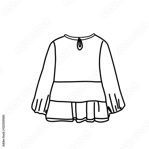 Fashion flat drawing line