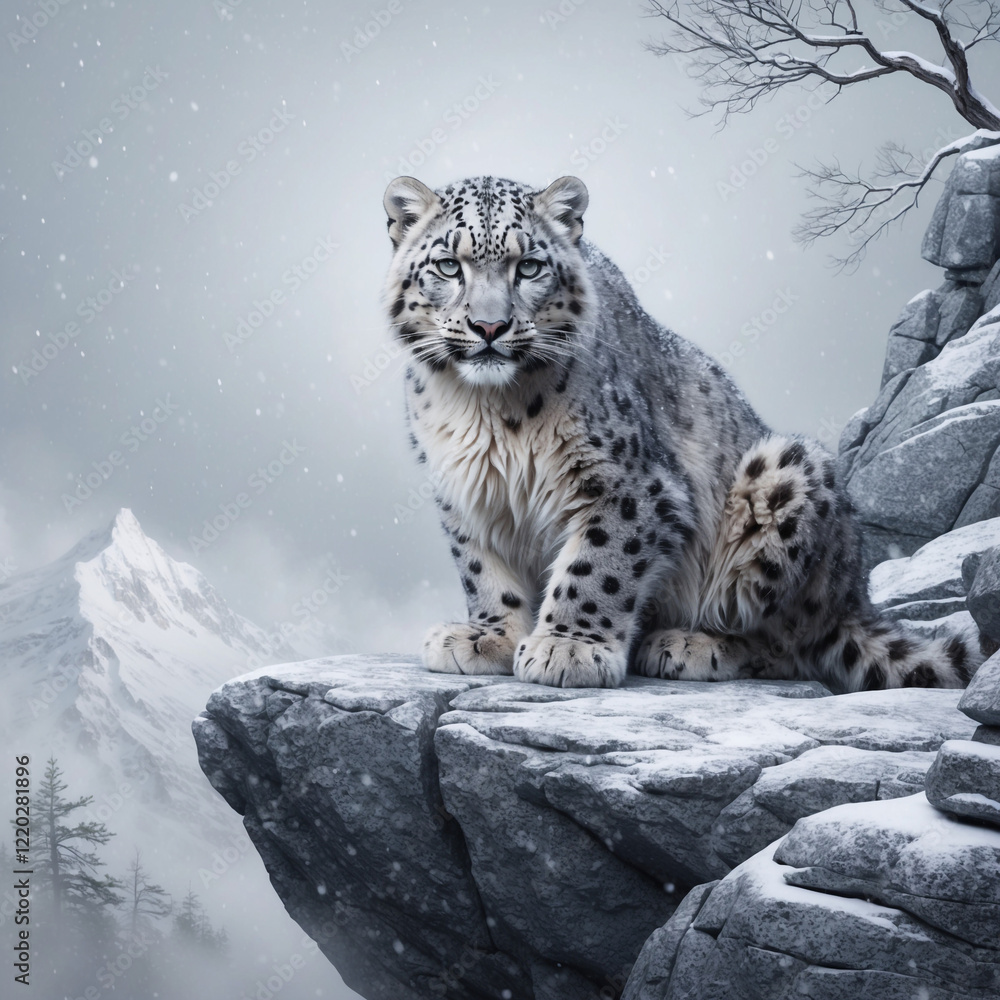 Fototapeta premium snow leopard panthera leo