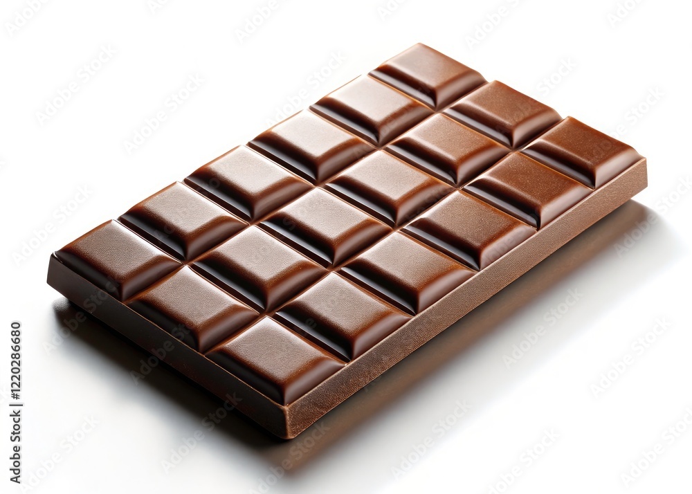 Fototapeta premium Dark chocolate's midnight hue contrasts beautifully against pure white; a tempting treat.