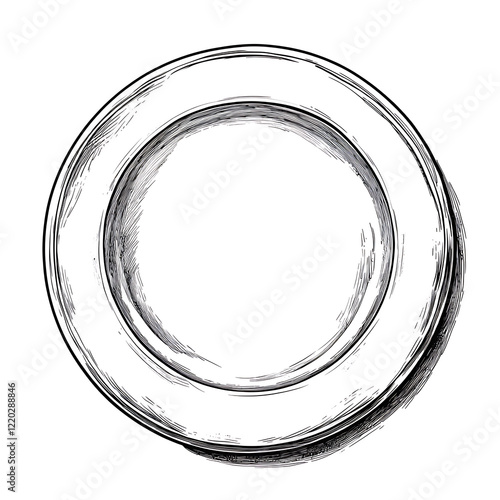 Obraz na płótnie hand-drawn plate illustration icon on white background w salonie