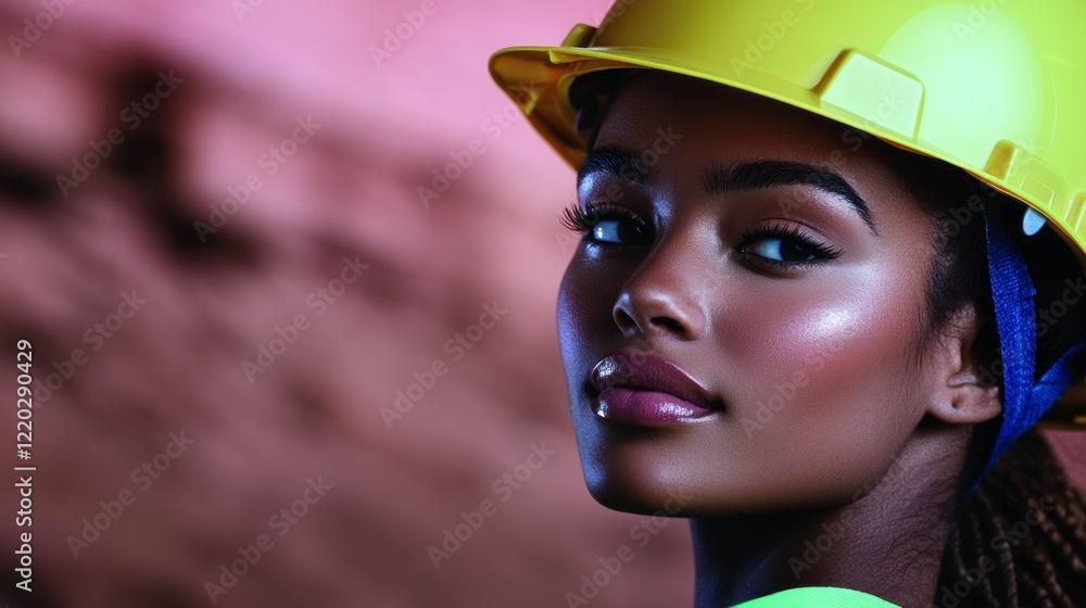 Confident Woman Construction Worker Hard Hat Safety Engineer Female Portrait Industr Confident Woman Construction Worker Hard Hat Safety Engineer Female Portrait Industr