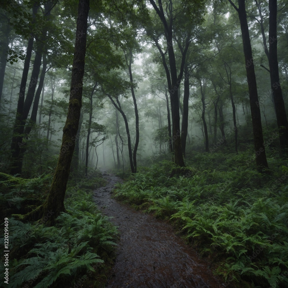 Obraz premium What’s the feeling of walking through a forest after it’s been freshly rained on?