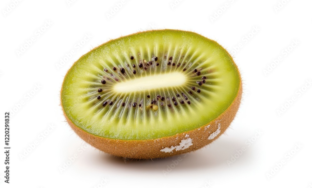 Fresh kiwi fruit half on white background Fresh kiwi fruit half on white background