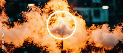 Wallpaper Mural Abstract Fire Smoke Cloud  Glowing Circle  Burning  Energy  Chaos Torontodigital.ca