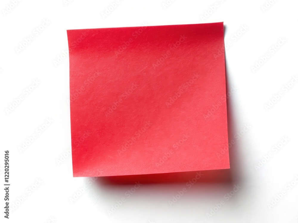 Isolated red sticky note; ideal for office, memo, or reminder imagery; clean white background. Isolated red sticky note; ideal for office, memo, or reminder imagery; clean white background.