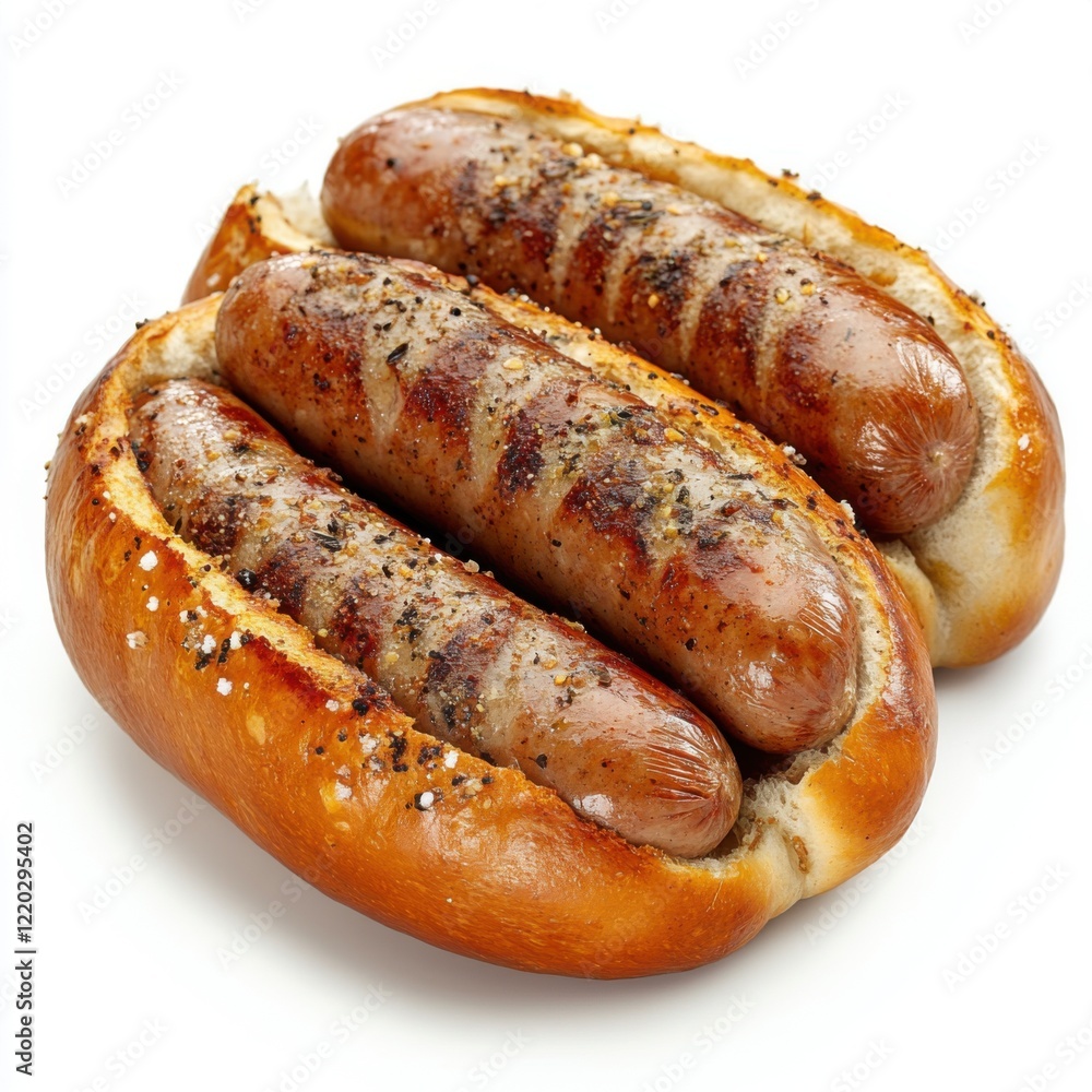 Grilled Bratwurst in Pretzel Buns Grilled Bratwurst in Pretzel Buns