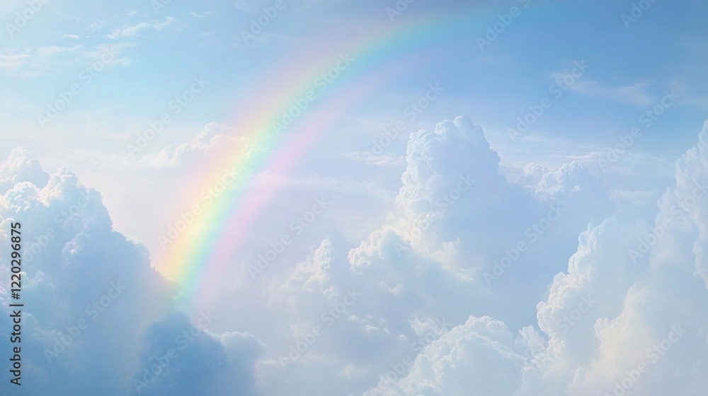 Heavenly Rainbow Above the Clouds: A Serene Aerial View Heavenly Rainbow Above the Clouds: A Serene Aerial View