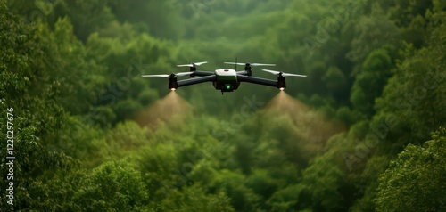 Wallpaper Mural Eco-friendly drone spraying, minimizing chemical exposure to surrounding ecosystems Torontodigital.ca