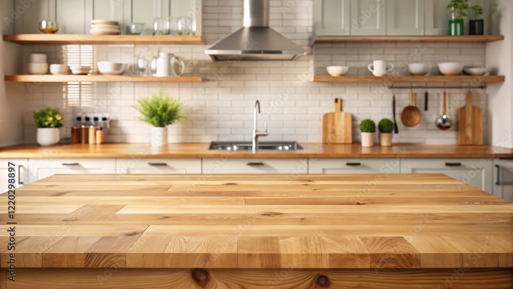 Modern Kitchen with Wooden Countertop and Stylish Decor Modern Kitchen with Wooden Countertop and Stylish Decor