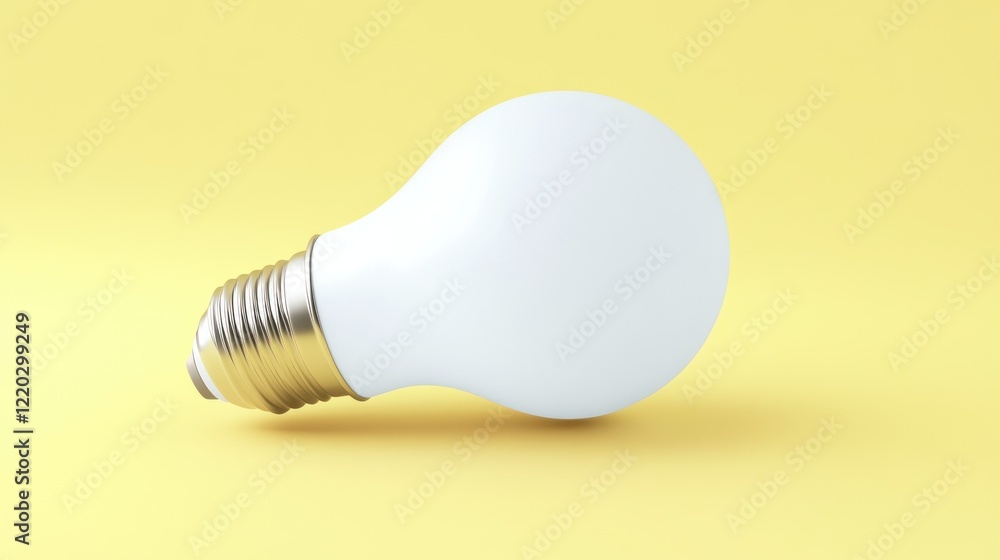White lightbulb on yellow background; idea concept White lightbulb on yellow background; idea concept