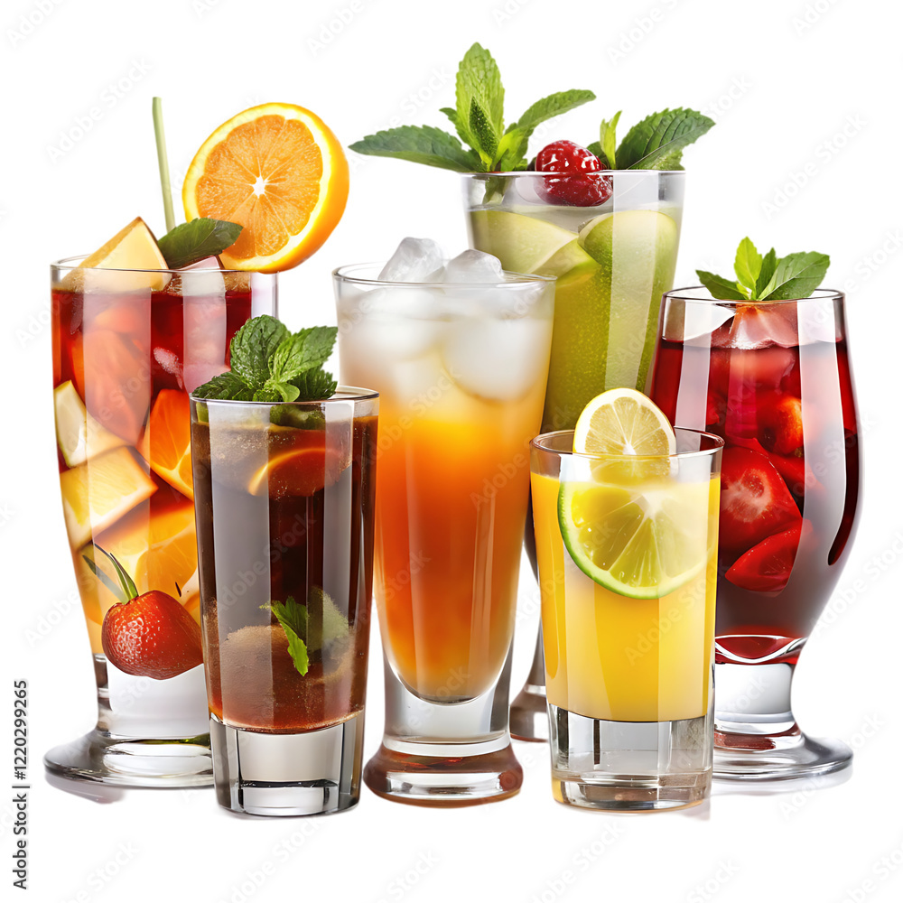 Refreshing Summer Fruit Cocktail Drinks Menu ice bar red lime mint Refreshing Summer Fruit Cocktail Drinks Menu ice bar red lime mint