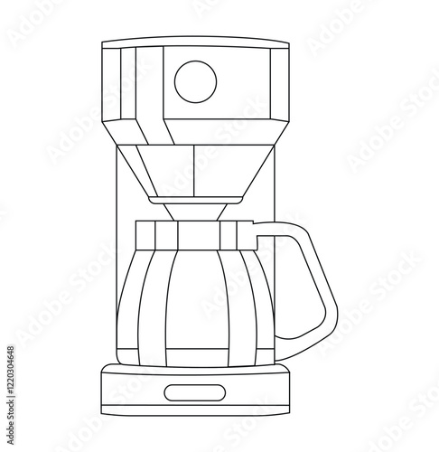Line art modern coffee maker.
