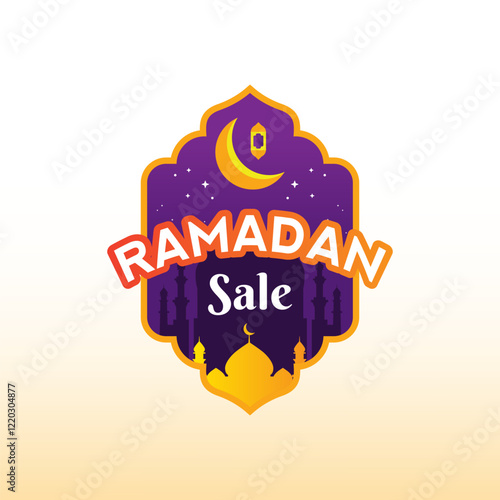 Ramadan big sale special discount up to 50% tag label illustration template 