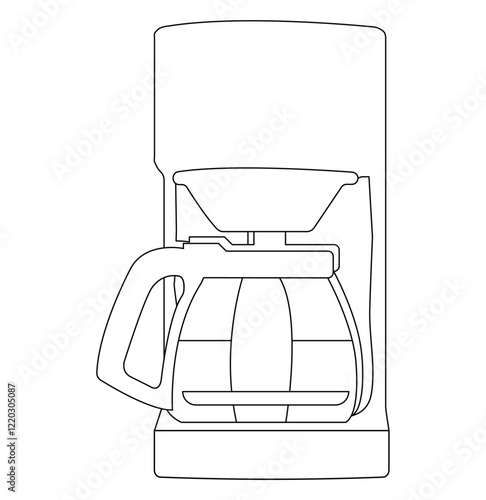 Line art modern coffee maker.