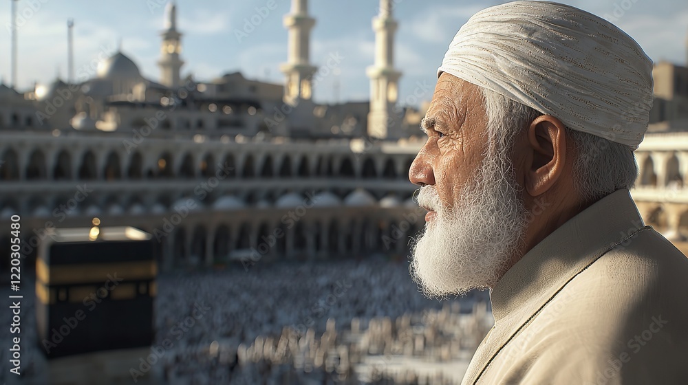 Close-up Portrait of a Muslim Man in Mecca Close-up Portrait of a Muslim Man in Mecca