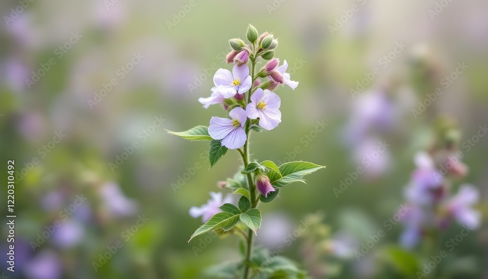 Fototapeta premium Delicate common vetch blooms in hyperrealistic detail, showcasing nature's gentle beauty - a symbol of growth and resilience, suitable for botanical art and nature-themed content