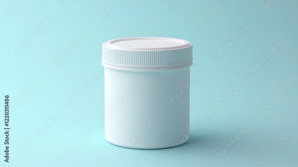 White jar on blue background, product mockup White jar on blue background, product mockup