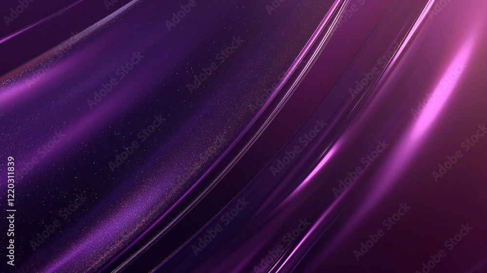 Fototapeta premium Abstract purple gradient background with smooth, reflective surfaces and subtle sparkles