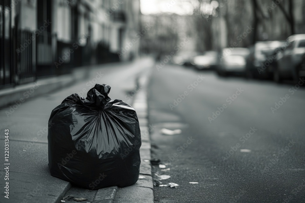 Fototapeta premium Garbage Bag on Street