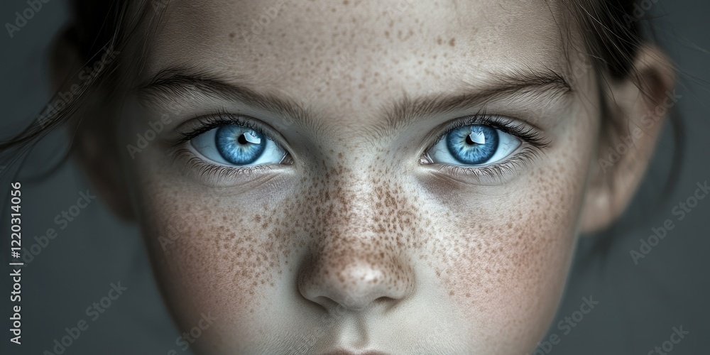 Fototapeta premium Close-up of child with freckles