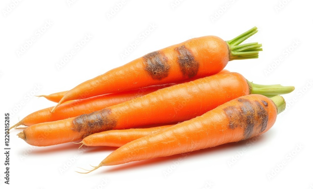 Fresh carrots with noticeable blemishes Fresh carrots with noticeable blemishes