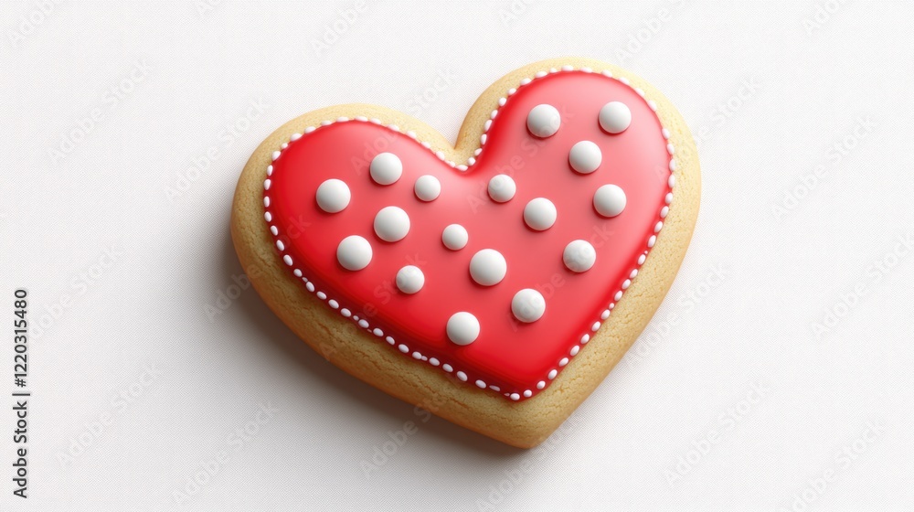 Heart Shaped Cookie With White And Red Icing Heart Shaped Cookie With White And Red Icing