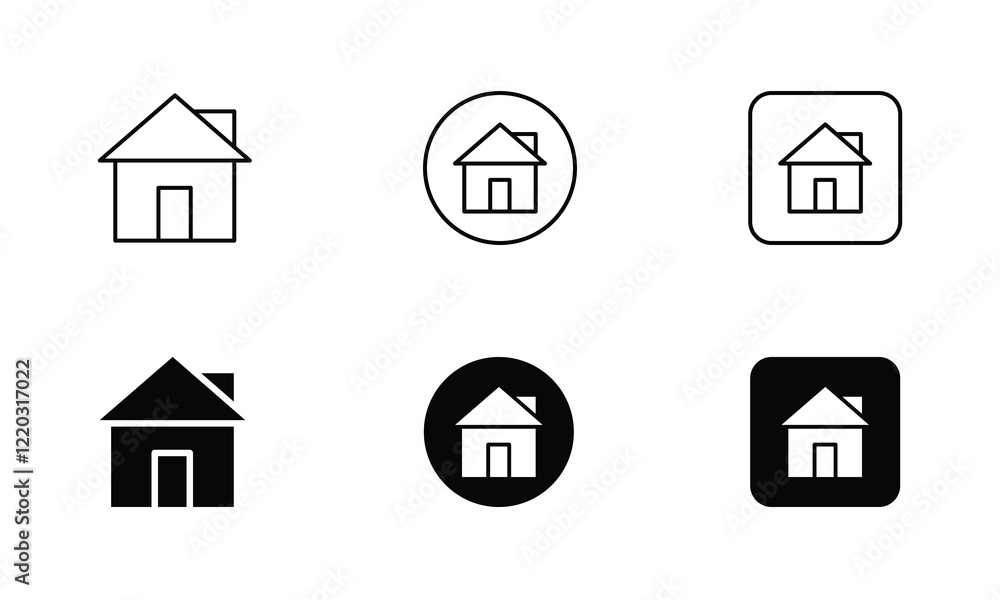 Obraz premium Home, house, building, housing, architecture, buildings, Outline icon, signs and more, perfect for websites, apps, and print projects; these scalable icons are fully customizable for print.