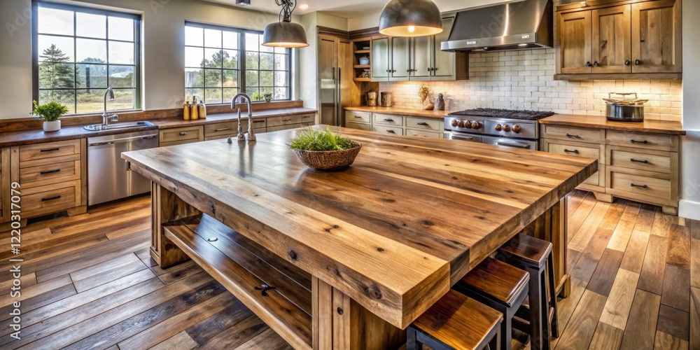 Modern Rustic Kitchen with Wooden Accents Modern Rustic Kitchen with Wooden Accents