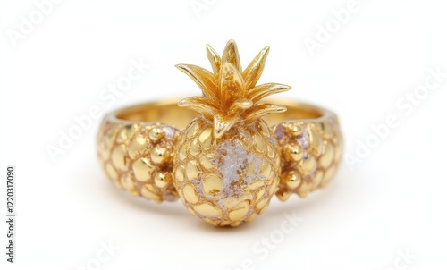 Golden pineapple-themed ring design photo