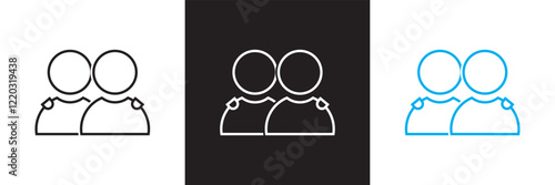 Community icon set. Containing people, relationships, friendship, social, diversity, village, support and community  icons. isolated on white and black background. vector illustration. EPS10