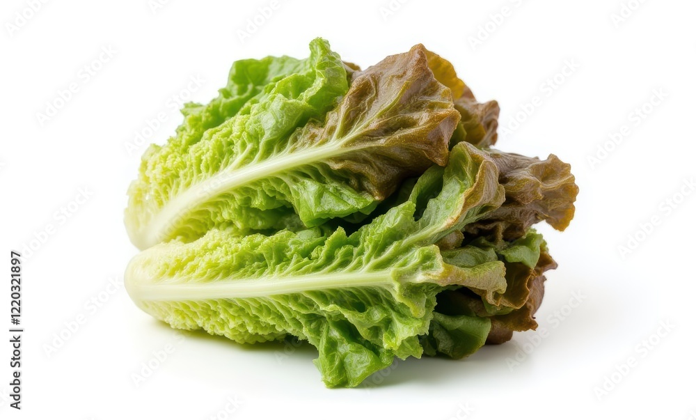 Fresh organic romaine lettuce on white background Fresh organic romaine lettuce on white background